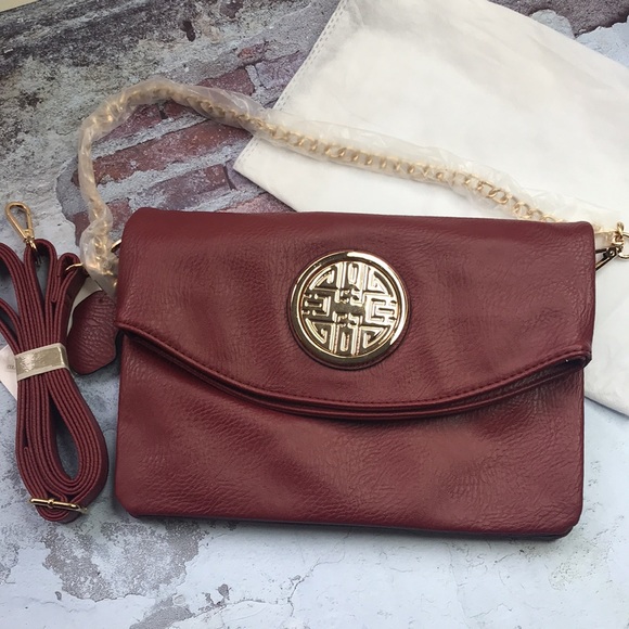 Brand New Purse With Pockets Zip Closures Chain/Strap Crossbody Clutch Shoulder - Picture 9 of 10